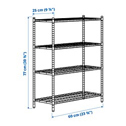 Measurement Illustration - OMAR indoor shelving unit