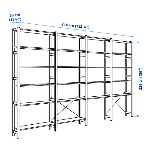 Measurement Illustration - IVAR shelving unit