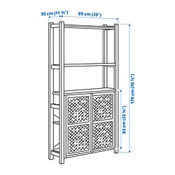 Measurement Illustration - IVAR shelf unit with doors
