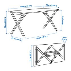 Measurement Illustration - IKEA PS 2026 folding table