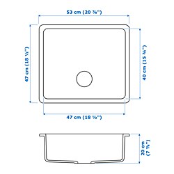 Measurement Illustration - HAVSEN sink