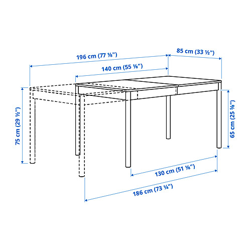 TONSTAD, extendable table and 4 chairs. 8 of 9 open dialog