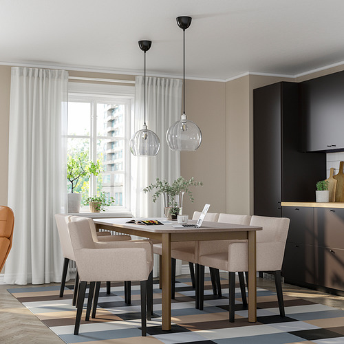 STRANDTORP / MÅRENÄS, extendable dining table and 6 armchairs. 2 of 9 open dialog