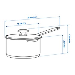 Measurement Illustration - HEMKOMST saucepan with lid
