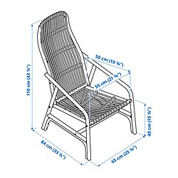 Measurement Illustration - SALNÖ armchair
