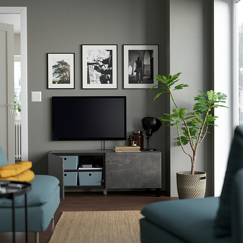 BESTÅ, TV bench with doors. 2 of 6 open dialog