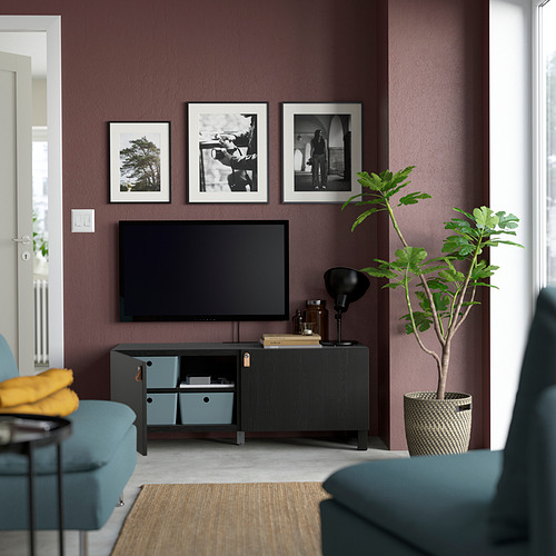 BESTÅ, TV bench with doors. 2 of 6 open dialog