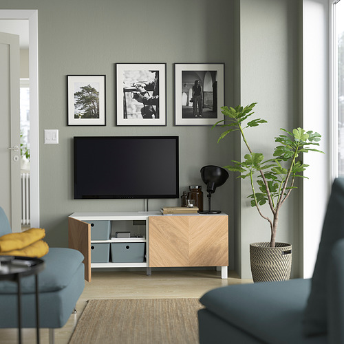 BESTÅ, TV bench with doors. 2 of 6 open dialog