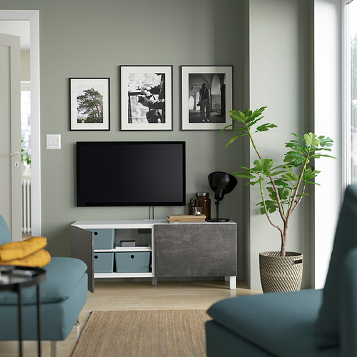 BESTÅ, TV bench with doors. 2 of 6 open dialog