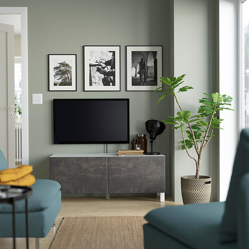 BESTÅ, TV bench with doors. 3 of 6 open dialog