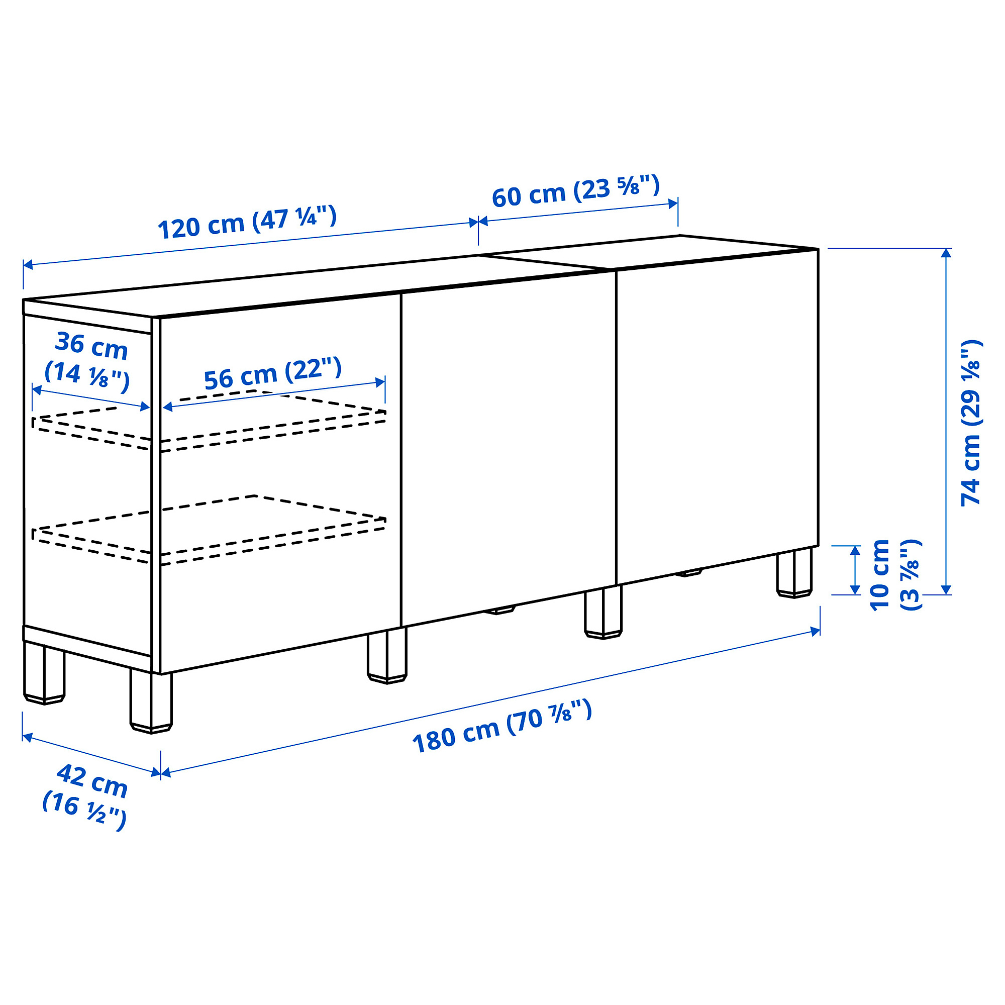 BESTÅ, storage combination with doors. 4 of 4 open dialog