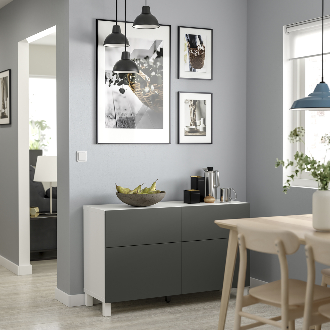 BESTÅ, mueble sala con guía para gaveta, apertura presión. 3 de 6 abrir diálogo