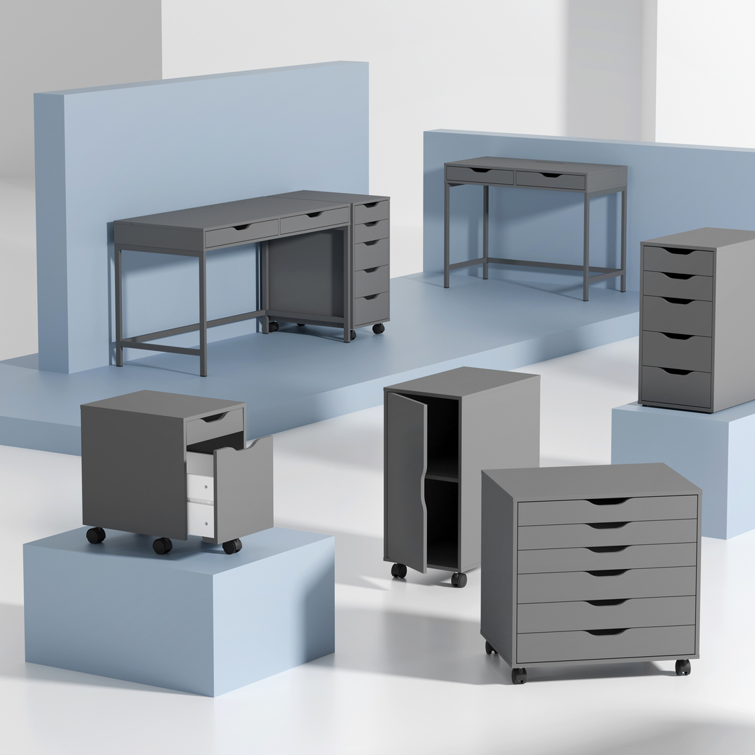 ALEX, 5-drawer filing cabinet. 5 of 8 open dialog