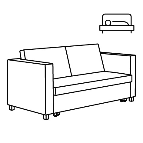 SALTSJÖBADEN 2 seat sofa bed frame 