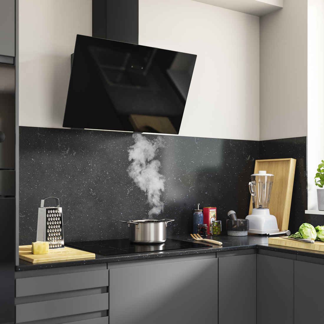 KNUVEBO, wall mounted range hood. 2 of 6 open dialog
