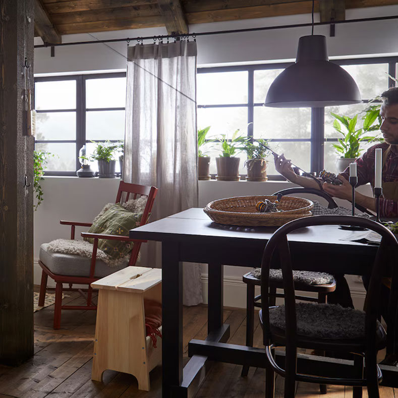 Living and dining room with Nordic ambiance