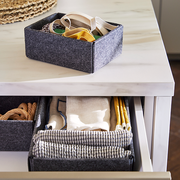 Drawer with boxes