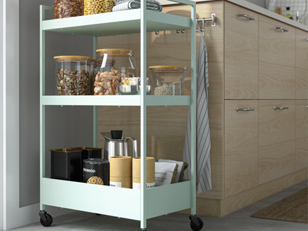 RASKOG utility cart in a kitchen
