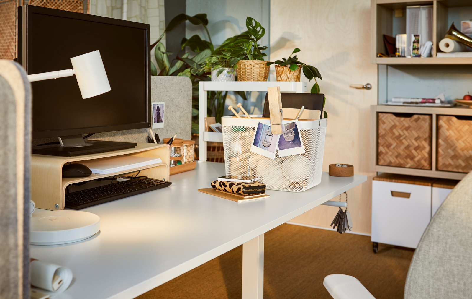desk computer and work space
