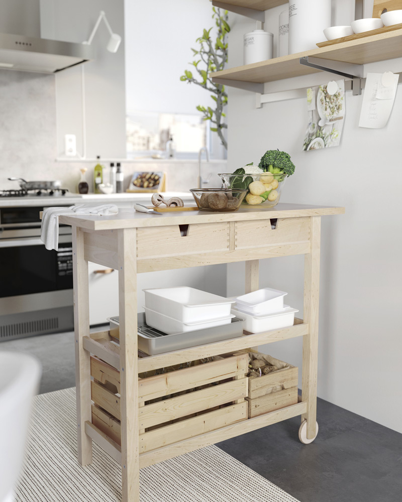 Trolley for kitchen and racks