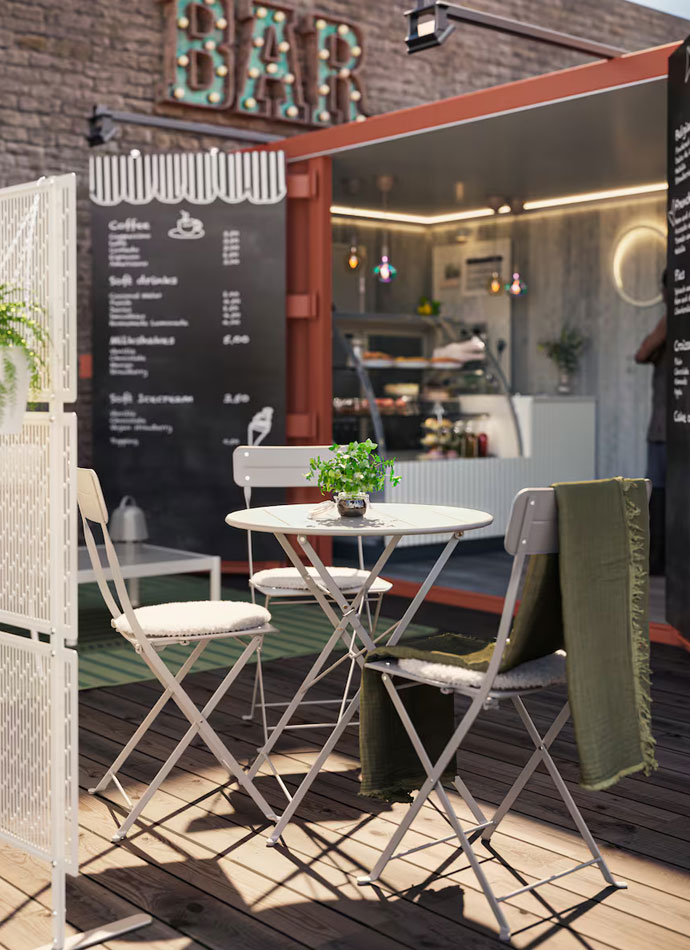 SUNDSÖ Foldable table and 2 foldable chairs
