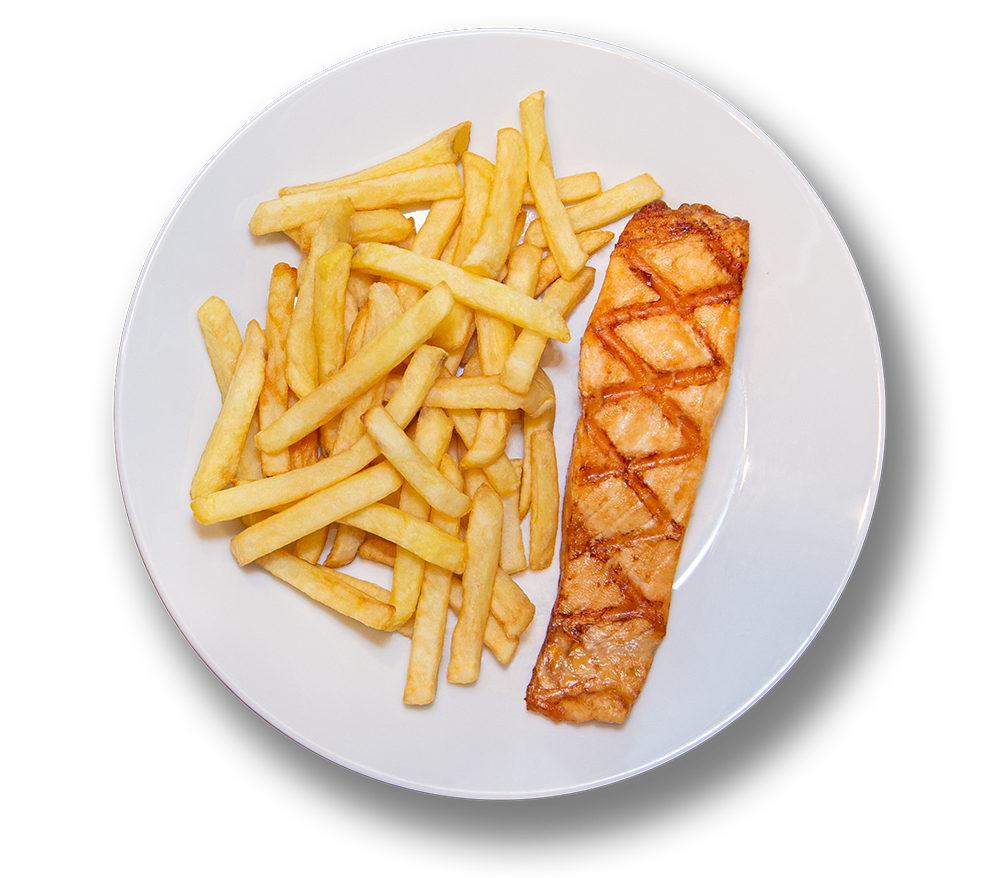 Fried salmon filet