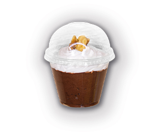 Tres leches glass with brownie