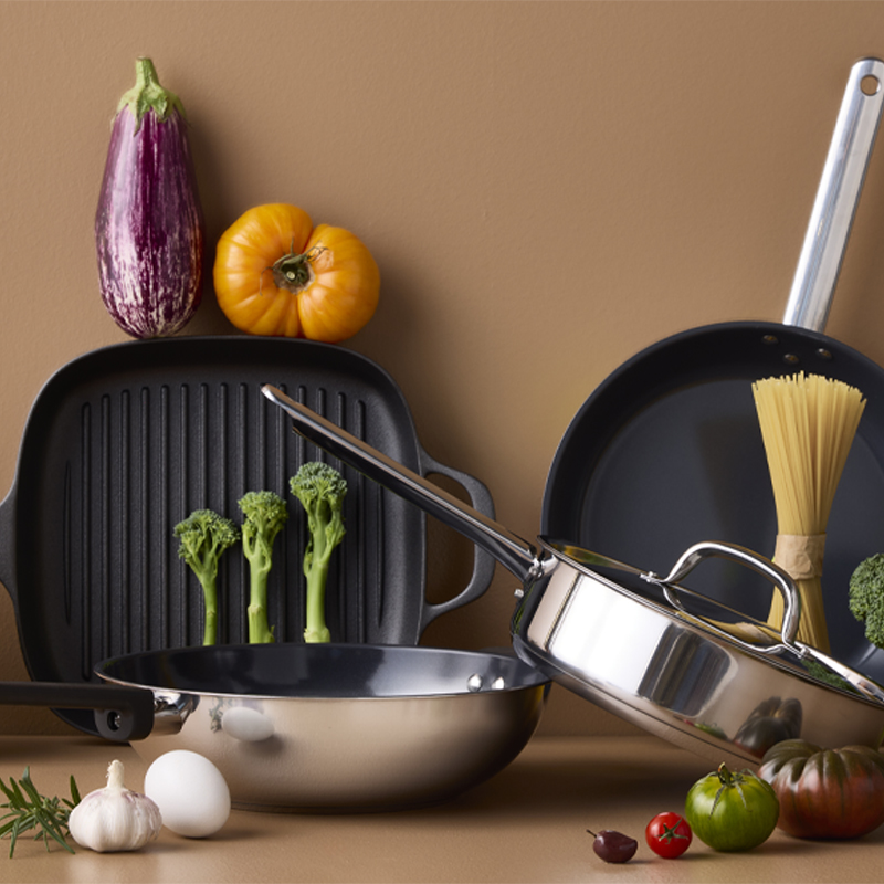 HEMKOMST Frying pan, MIDDAGSMAT Wok and IKEA 365+ Sauté pan