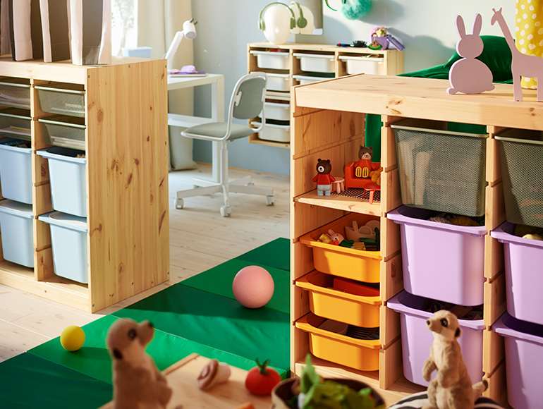 Organize a bedroom where each child has their own world.